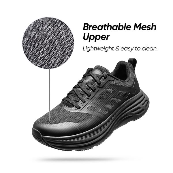 [ActiveFloat] Men's Comfortable Lightweight Running Shoes - ALL BLACK - 6